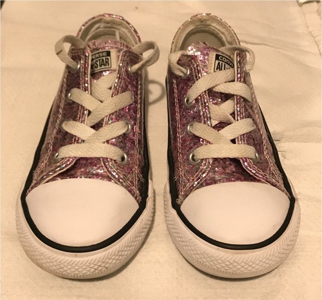 girls pink sparkly converse